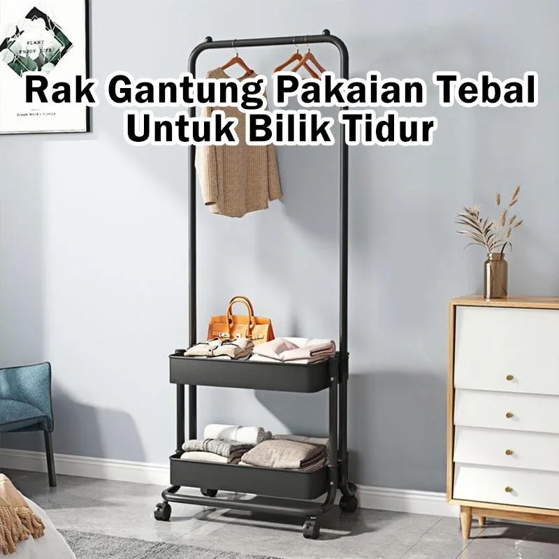 Set Rak Baju Bilik Tidur Tugas Berat, Penyangkut Baju untuk Kegunaan Rumah