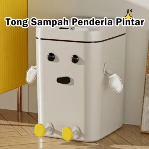 Tong Sampah Pintar Baharu dengan Penutup, Tong Sampah Elektrik Automatik Gaya Mewah untuk Bilik Air
