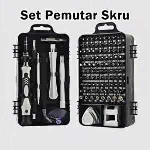Set Pemutar Skru Ketepatan 115-dalam-1, Kit Alat Baiki untuk Telefon, Jam & Komputer Riba
