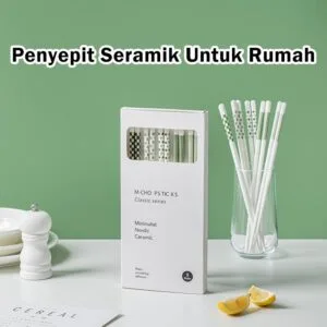Set Hadiah Mewah 5 Pasang Chopstick Seramik Rumah, Anti Gelincir, Anti Acuan & Antibakteria Boleh Guna Semula