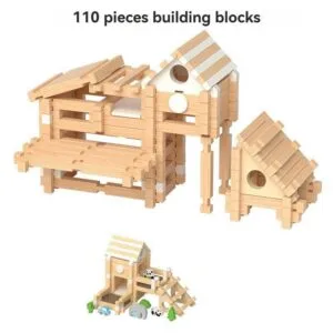 Mainan Blok Binaan Kayu Luban DIY, Set Puzzle Pemasangan Pendidikan untuk Kanak-Kanak