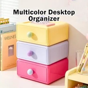 Kotak Penyimpanan Desktop Berlaci Organizer Alat Tulis Multi Warna Multifungsi Kapasiti Besar