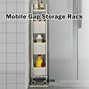 Multi-Tier Kitchen Storage Rack Mini Trolley for Narrow Gaps Bathroom Toilet Floor Iron