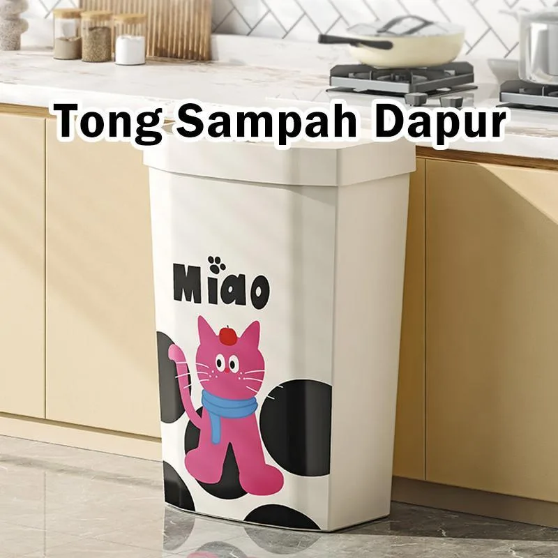 Tong Sampah Dapur Rumah Kapasiti Besar Silinder Tinggi Tanpa Perlu Membongkok Khas Untuk Ruang Tamu & Luar Rumah