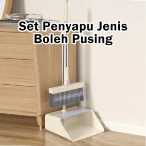 Set Penyapu Rumah Dengan Pengorek Sampah Model Baharu Alat Pembersih Lantai Ajaib Penyapu & Sudu Sampah Boleh Lipat