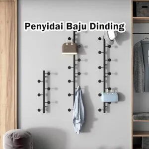 Pengait Dinding Kemas Mewah Tanpa Gerudi Untuk Gantung Baju Topi Beg Bilik Pasang Pakaian Lorong Rumah