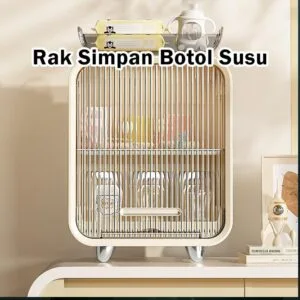 Rak Botol Dapur dengan Saliran, Kabinet Simpanan Peralatan Bayi, Pemegang Serbaguna Kalis Habuk