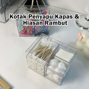 Bekas Akrilik Penyimpan Kapas Bekas Kapas Solek Spa Meja Solek Kalis Debut Bekas Tisu Buang Solek