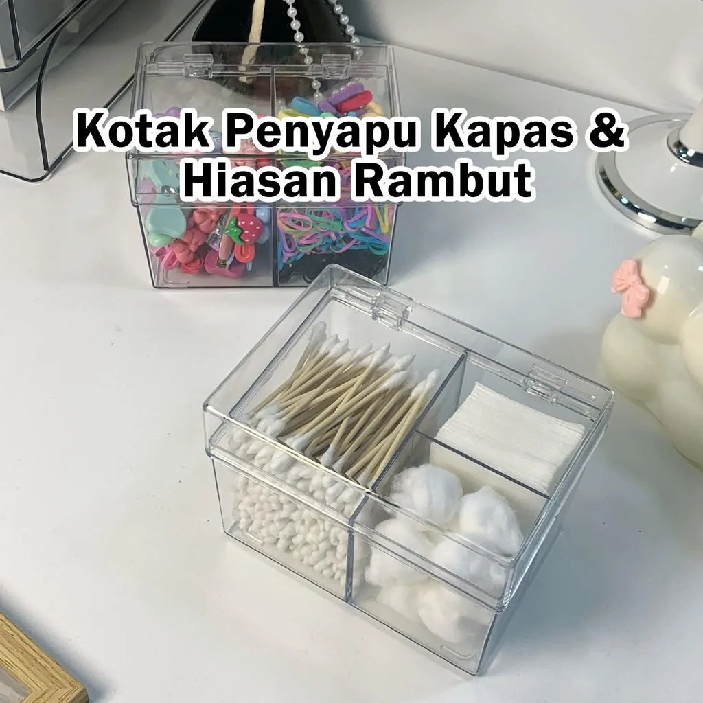 Bekas Akrilik Penyimpan Kapas Bekas Kapas Solek Spa Meja Solek Kalis Debut Bekas Tisu Buang Solek
