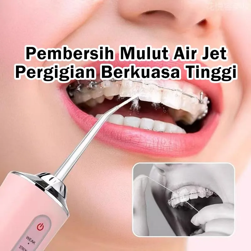 Flosser Air Mudah Alih, Irrigator Mulut Elektrik, Mesin Pembersih Gigi Mini untuk Rumah & Perjalanan