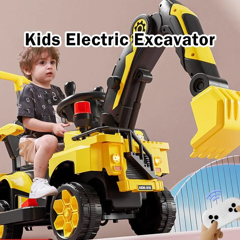 Kereta Mainan Excavator Elektrik Kanak-kanak Boleh Naik Dikawal Jarak Jauh Saiz Besar Untuk Budak Lelaki