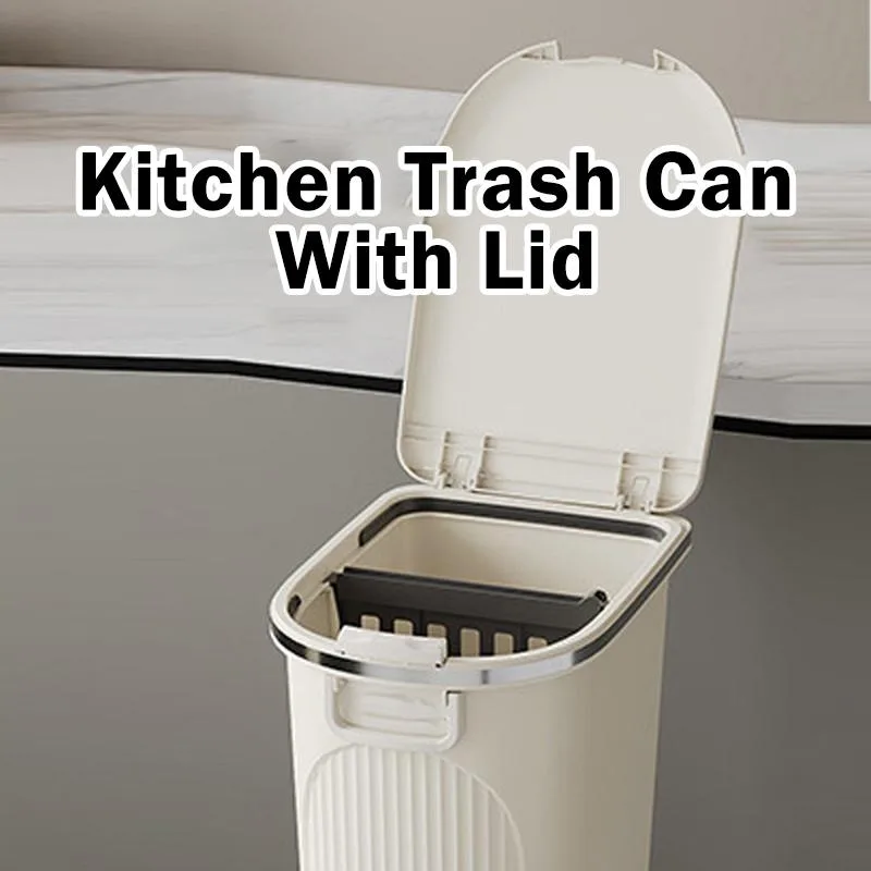 Tong Sampah Dapur Berpenutup Multifungsi Klasifikasi Kering & Basah Gaya Jepun Untuk Rumah Ruang Sempit Anti Bau