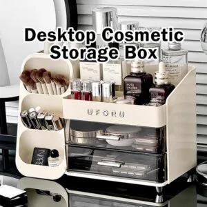 Household Dressing Table Cosmetic Storage Box Luxury Multipurpose Anti-Dust Skincare Rack