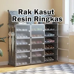 Rak Kasut Plastik Pelbagai Guna Simpanan Barang Rumah Pintu Masuk Balkoni Kapasiti Besar Mudah Dipasang Moden