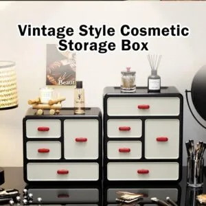 Desktop Storage Box with Drawers for Office & Dormitory Stationery Small Item Organizer