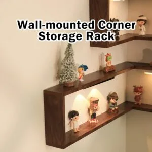 Rak Penjuru Dinding Kayu Pepejal Gantung Untuk Rumah Pameran Mainan Blind Box