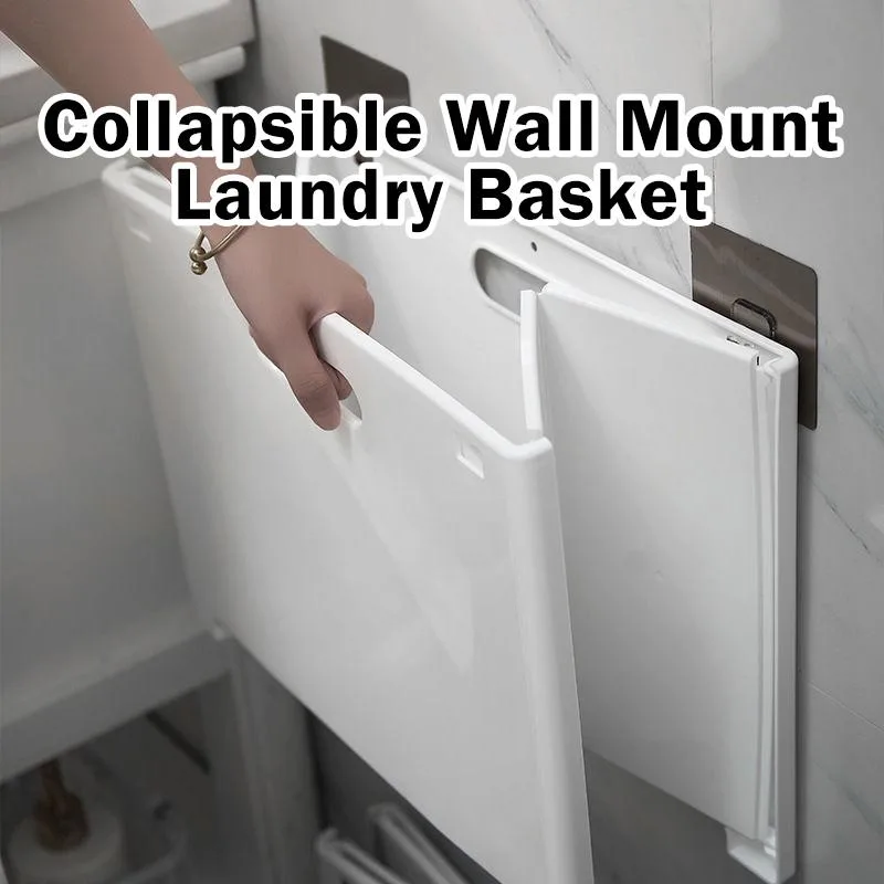 Bakul Pakaian Kotor Boleh Lipat Gaya Jepun Penyimpanan Bilik Mandi Gantung Dinding