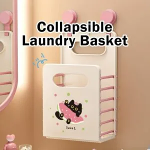 Bakul Pakaian Kotor Laundry Basket Boleh Lipat Dinding Estetik Bilik Mandi Rumah Penyimpanan