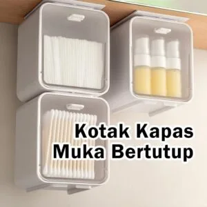 Kotak Penyimpanan Kabinet Cermin Penjuru Anti Habuk Berpenutup Flip Untuk Kosmetik Bilik Air