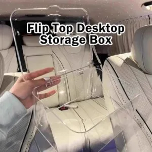 Kotak Penyimpanan Desktop Berpenutup Flip Akrilik Telus Anti Habuk Untuk Bilik Tidur Asrama Pejabat