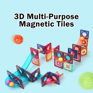 Blok Magnetik 3D Larian Marbel Tingkap Berwarna Mainan Binaan Kanak-kanak Serba Boleh