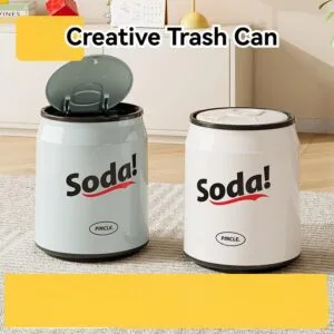 Tong Sampah Kreatif Berbentuk Tin Coke Jenis Tekan Bertutup Plastik Kapasiti Besar Untuk Ruang Tamu Bilik Air Rumah