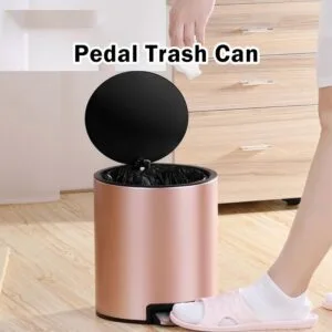 Tong Sampah Stainless Steel Jenis Pedal Mewah Penutup Tetap Senyap Perlahan Untuk Dapur Bilik Air Rumah