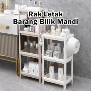 Rak Berdiri Lantai Bilik Air, Rak Simpanan Tandas Berlapis, Pengatur Sudut Sempit