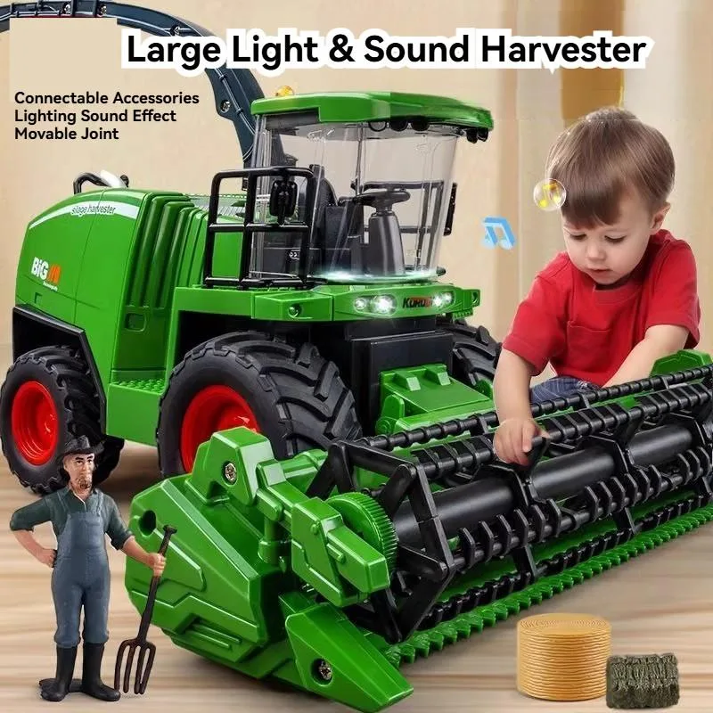 Set Mainan Kenderaan Ladang Gergasi Traktor Penuai Lori Pengangkut Model Pembinaan Untuk Kanak Kanak Lelaki