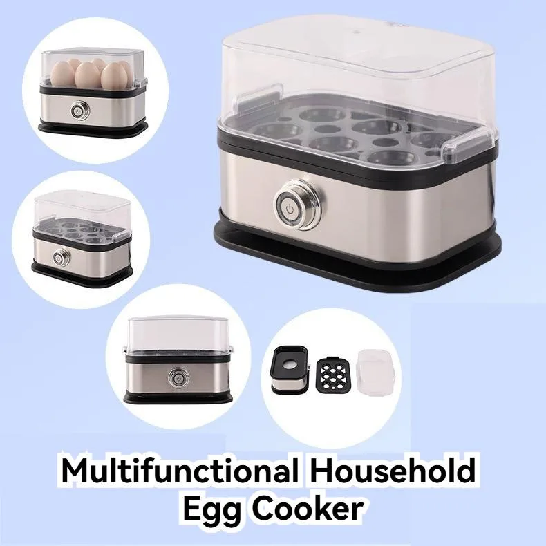 Pemasak Telur Keluli Tahan Karat Mini Mudah Alih Pelbagai Fungsi Pengukus Telur Dapur Rumah Sarapan Pagi