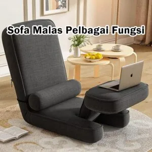 Kerusi Sofa Malas Lipat Ergonomik, Tempat Duduk Lantai Tatami dengan Sandaran untuk Bilik & Rumah