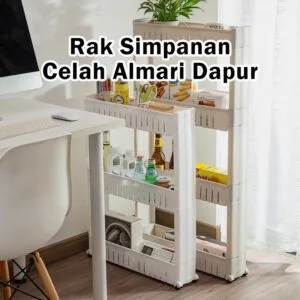 Rak Simpanan Celah Sempit Mudah Alih dengan Roda, Rak Penyimpanan Pejabat, Bilik Air & Dapur