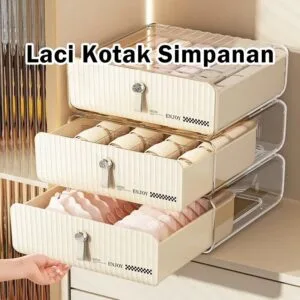Kotak Simpanan Laci Akrilik Mewah Untuk Seluar Dalam dan Stokin Organizer Almari Bilik Tidur