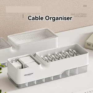 Kotak Organizer Kabel Penyimpanan Pengecas Pengurusan Wayar Meja Pemegang Kabel Telefon & Palam