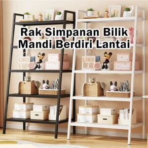 Ladder Metal Storage Rack Multi Tier Shelf Bedroom Balcony Home Organizer Rak Trapezium