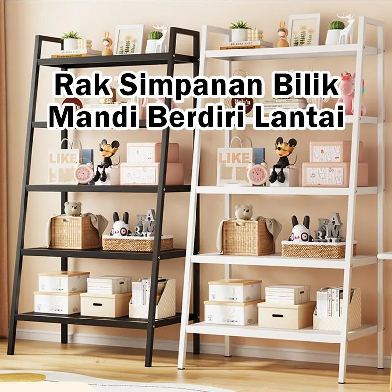 Ladder Metal Storage Rack Multi Tier Shelf Bedroom Balcony Home Organizer Rak Trapezium