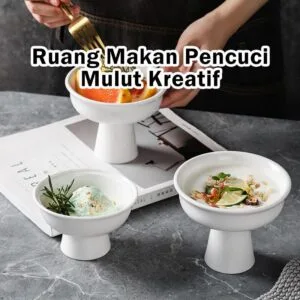 Pure White Footed Dessert Bowl Ice Cream Yogurt Cup Home Elegant Pedestal Mangkuk Manisan