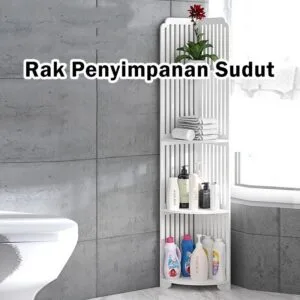 Corner Bathroom Rack Floor Standing Multi Tier Storage Shelf Organizer Rak Penyimpanan Sudut