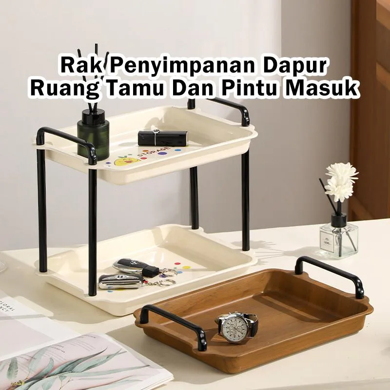 Double Tier Cup Holder Kitchen Desktop Mug Storage Rack Organizer Rak Gelas Meja