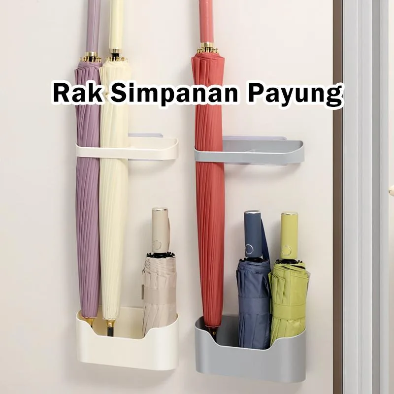 Wall Mounted Umbrella Rack Entrance Doorway Drip Dry Stand Storage Organizer Rak Payung Dinding