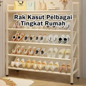 Slim Multi Tier Shoe Rack Entrance Home Storage Cabinet Organizer Rak Kasut Berbilang Lapis