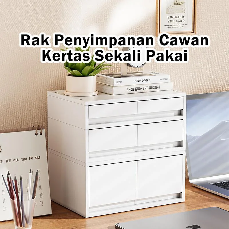 Stackable A4 File Cabinet Drawer Desktop Office Storage Organizer Multi Tier Kabinet Fail Berlaci