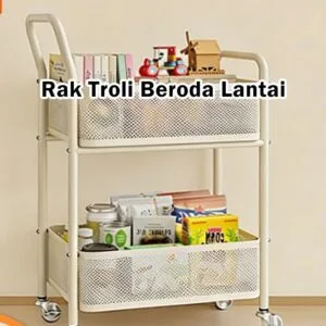 Mobile Rolling Storage Cart Multi Tier Floor Rack Bedroom Book Bag Organizer Troli Penyimpanan