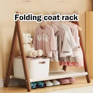 Freestanding Clothes Rack Small Garment Storage Stand Rak Pakaian Kecil