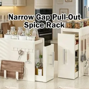 Pull Out Multi Function Kitchen Corner Spice Storage Rack Narrow Cabinet Storage Shelf Rak Simpanan Sudut