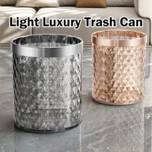 Transparent Trash Can Clear Garbage Bin for Living Room Bathroom Home Waste Basket Bin Sampah