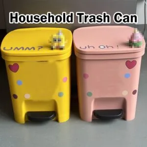 Cartoon Pedal Trash Can Large Capacity Cute Bin For Home Living Room Tong Sampah
