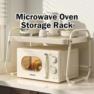 Double Layer Multi Function Countertop Microwave Storage Rack Rak Ketuhar Gelombang Mikro