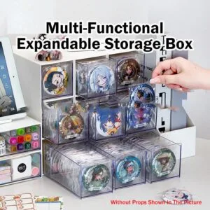 Drawer Type Clear Acrylic Badge Storage Box For Desktop Kotak Simpanan