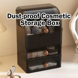 Dustproof Cosmetic Storage Box For Desktop Dresser Bathroom Vanity Home Use Kotak Simpanan Kosmetik